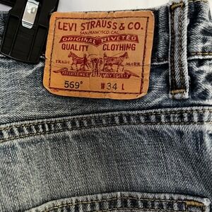 Levi Strauss Co 559 Loose Straight Mens Jeans W34 L34 Blue Denim